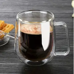 GENERICO - TAZAS DE VIDRIO DOBLE 350ML PACK *4