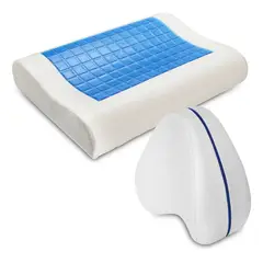 LEMMAN - Almohada Ortopédica Gel Refrescante + Almohada para Apoyo de Piernas