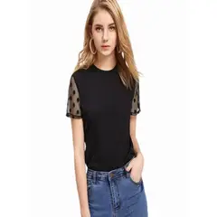 100 - Blusa Polka Dot color negro