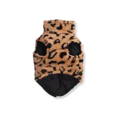 WAWAW - Chaleco 3XL cremallera animal print forro negro