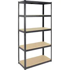 RACK PACK - Estantería Metálica 180X90x40 Cm 5 Niveles Repisas En Madera