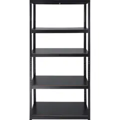 RACK PACK - Estantería Metálica 180X90x40 Cm 5 Niveles Repisas Madera Color Negro