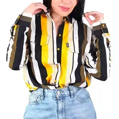 LEC LEE - Blusa Camisera Amarillo L
