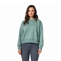 LEC LEE - Buzo cuello redondo para mujer - Verde Esmeralda XL