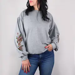 LEC LEE - Buzo Estampado Para Mujer - Gris