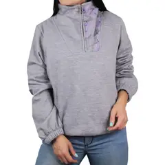 LEC LEE - Buzo Mujer Cuello Alto Gris GrisXL