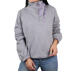 LEC LEE - Buzo Mujer Cuello Alto Gris MGris