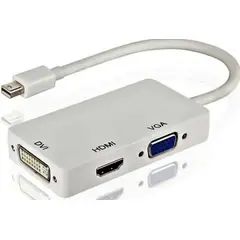 GENERICO - Convertidor Multiple Mini Displayport A Dvi Vga Hdmi