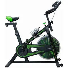 CENTURFIT - Bicicleta Estática Gym Negra Verde Silenciosa Y Resistente