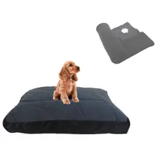HALLY PET - Colchon Lavable Mediano Mas Cobija Mediana Gris