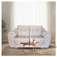 GENERICO - SOFA DE 2 PUESTOS BARLOVENTO EN TELA COLOR BEIGE ANTIFLUIDOS.