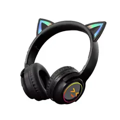 GENERICO - Audifono DIadema Bluetooth de Gato HZ-BT638 Negra