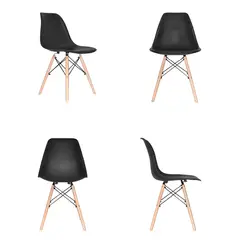 BONNO - Set X4 Silla Auxiliar Eames Negro