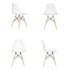 BONNO - Set X4 Silla Auxiliar Eames Blanco