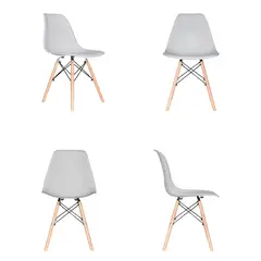 BONNO - Set X4 Silla Auxiliar Eames Gris