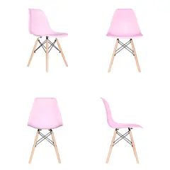 BONNO - Set X4 Silla Auxiliar Eames Rosado