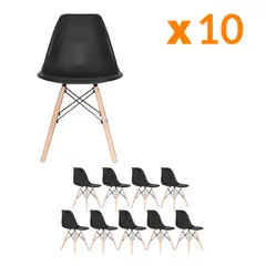 BONNO - Set X10 Silla Auxiliar Eames Negro