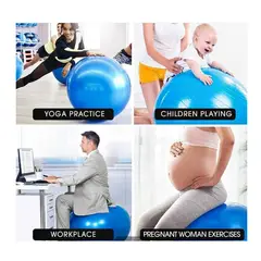 GENERICO - Pelota de Pilates 55 cm con Bomba - Antideslizante y Antiestallido - Morado
