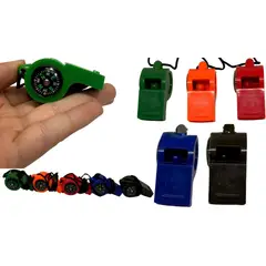 MAZUGI - Silbato Pito + Brújula Supervivencia Camping Colores Variado