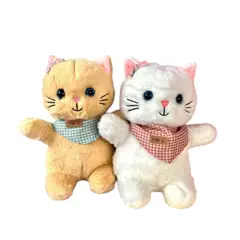 GENERICO - Peluchito Gatito Cafésito Clarito con Pañoleta Azul