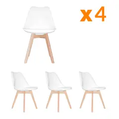 BONNO - Set X4 Silla Auxiliar Ema Be Blanco