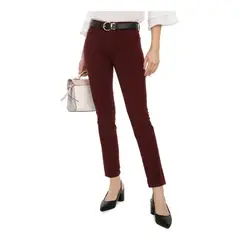 LEC LEE - Pantalón Rojo Oscuro Clásico Dama
