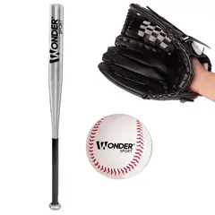 GENERICO - Kit De Baseball Con Bate De 24 “ Pelota Y Guante