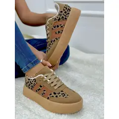 GENERICO - Tenis de Mujer con Plataforma Alta Estilo Urbano y Casual-Marron