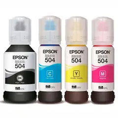 EPSON - Tinta 504 para impresoras L4150 L4160 L6161 L6171 KITX4