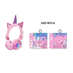 GENERICO - Audifono Diadema de unicornio Bluetooth AH-902A Rosa