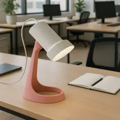 DECOLUM - Lámpara mesa dim blanco y rosa