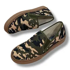 XIAN SHOES - Mocasin Hombre verde militar suela cafe 554