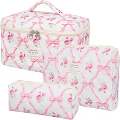 GEF - 3 Cosmetiqueras Bolso Organizador Maquillaje Viaje Acolchado