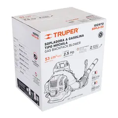 TRUPER - Sopladora Gasolina 53 Cc Tipo Mochila 2.5 Hp 280 Km/h