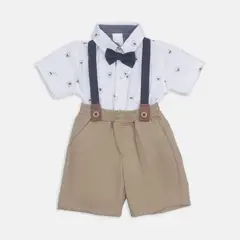 BUBBLE GUMMERS - Conjunto Para Niño Bubblegummers Blanco-Camel Kaizer