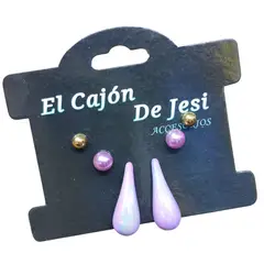 VANIDADES COLLECTIONS - Aretes Para Mujer Set x3 pares Aretes De Moda