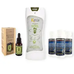 KARICIA - Combo Aceite para el cuidado de la barba + Shampoo capixyl + Kirkland x3 unidades