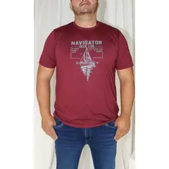 L Y H - T-Shirt Para Hombre Rojo Marca L&H