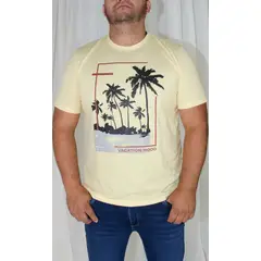 L Y H - T-Shirt Para Hombre Amarillo Marca L&H