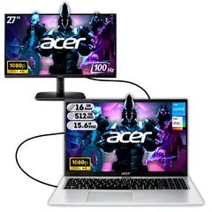 ACER - PORTATIL DELL INTEL CORE I5 1235U SSD 512GB RAM 16GB LED 156 + MONITOR 27 FHD
