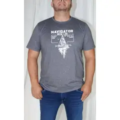 L Y H - T-Shirt Para Hombre Gris Oscuro Marca L&H