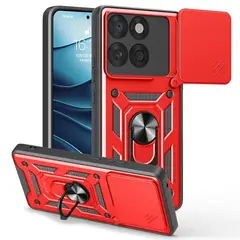 GENERICO - Funda Case Protector Slider Compatible Motorola Edge 60 Pro Rojo