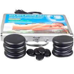 GENERICO - Kit Piedras Calientes Volcanicas + Maletin Calentador