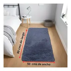 GENERICO - Tapetes Pie De Cama Peludo color plateado 5080 Cms Antideslizante