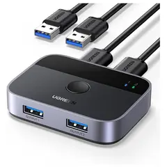 UGREEN - Switch Interruptor USB 3.0 Conmutador 2 Entradas 2 Salidas HUB 5 Gbps