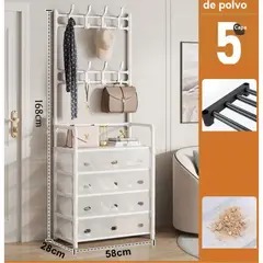 GENERICO - Zapatero Perchero Organizador Metalico Guardapolvo 4 Niveles