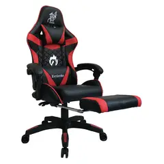 JYM - Silla Gamer con Reposapiés 2 Cojines Reclinable 150º - Roja