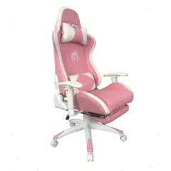 JYM - Silla Gamer Profesional Waifu2 2 Cojines 170º - Rosado Blanco
