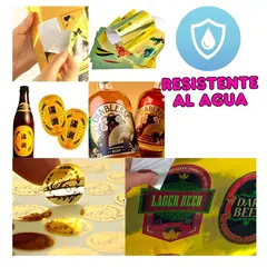GENERICO - Papel Adhesivo dorado A4 imprimible y resistente al agua x 20 hojas