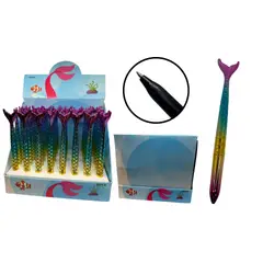 MAZUGI - Esfero en forma de cola de sirena color arcoíris de tinta negra X1und 07mm